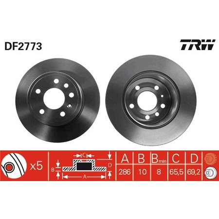 DF2773  Brake disc TRW 