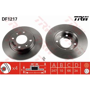 DF1217 Brake Disc TRW - Top1autovaruosad