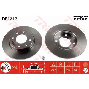 DF1217  Brake disc TRW 