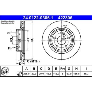 24.0122-0306.1 Brake Disc ATE - Top1autovaruosad