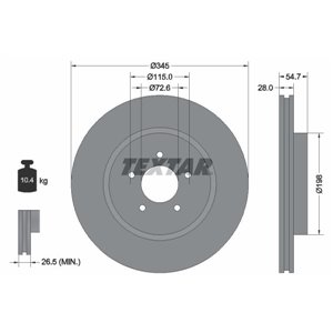 92177103 Brake Disc TEXTAR - Top1autovaruosad