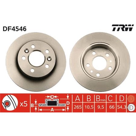 DF4546 Brake Disc TRW