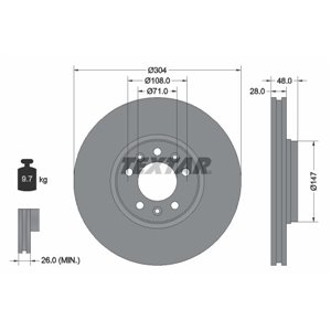 92157003 Brake Disc TEXTAR - Top1autovaruosad