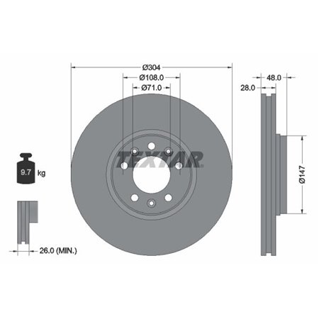 92157003 Brake Disc TEXTAR