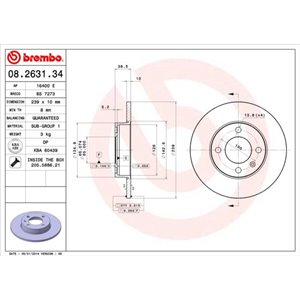 08.2631.34  Brake disc BREMBO 