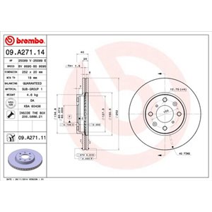 09.A271.11 Тормозной диск BREMBO     