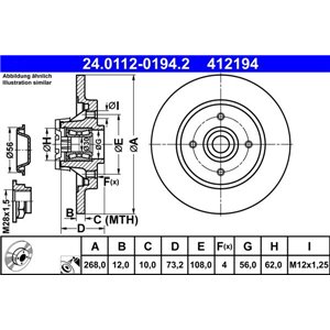 24.0112-0194.2  Brake disc with bearing ATE 