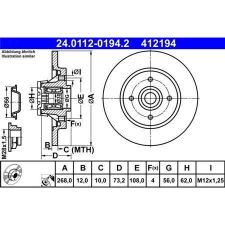 24.0112-0194.2 Brake Disc ATE