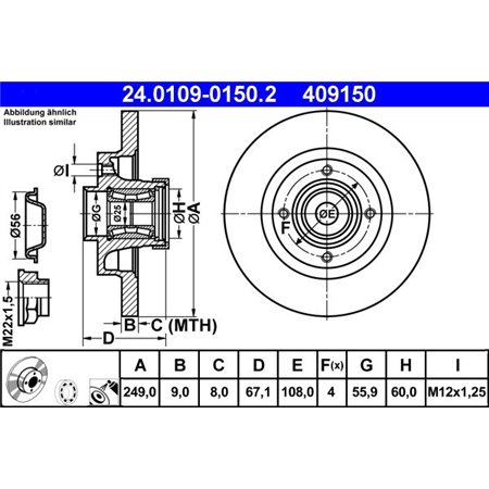 24.0109-0150.2 Тормозной диск ATE