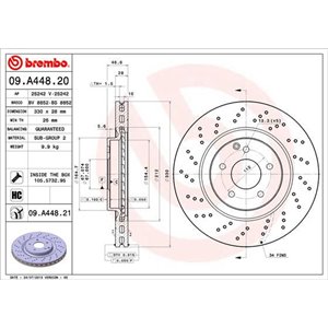 09.A448.21 Тормозной диск BREMBO     
