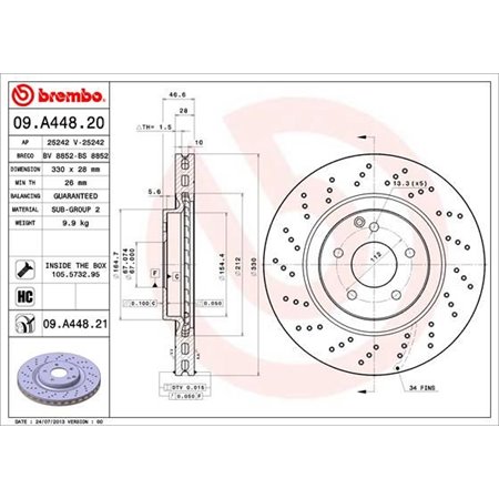 09.A448.21 Bromsskiva BREMBO