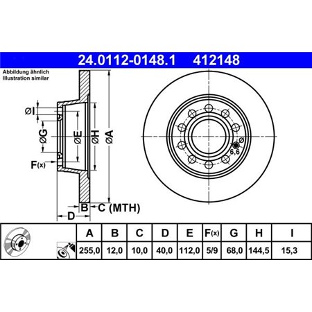 24.0112-0148.1 Brake Disc ATE