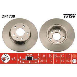 DF1739 Brake Disc TRW - Top1autovaruosad