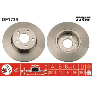 DF1739 Тормозной диск TRW - Top1autovaruosad