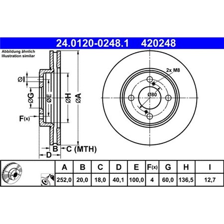 24.0120-0248.1 Bromsskiva ATE