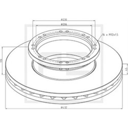 036.132-00A  Brake disc PETERS 