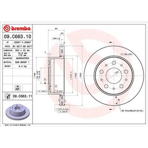 09.C663.11 Тормозной диск BREMBO     