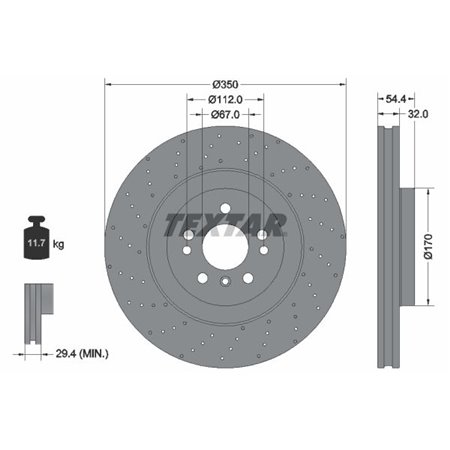 92254405 Brake Disc TEXTAR