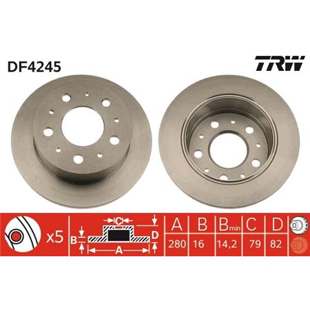 DF4245 Brake Disc TRW