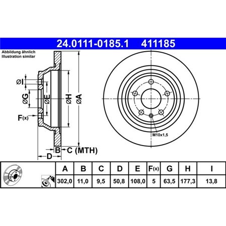 24.0111-0185.1 Brake Disc ATE