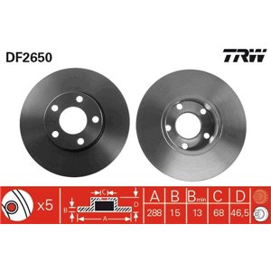DF2650  Brake disc TRW 