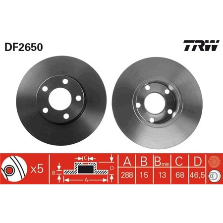 DF2650 Brake Disc TRW