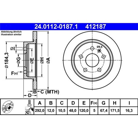 24.0112-0187.1 Тормозной диск ATE