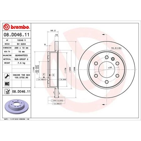 08.D046.11 Brake Disc BREMBO