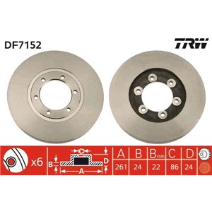 DF7152 Brake Disc TRW - Top1autovaruosad