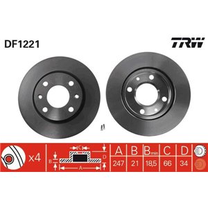 DF1221  Brake disc TRW 