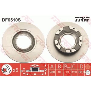 DF6510S Brake Disc TRW - Top1autovaruosad