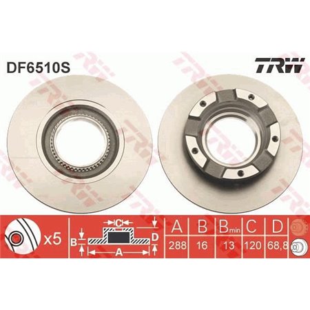 DF6510S Brake Disc TRW