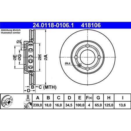 24.0118-0106.1 Brake Disc ATE