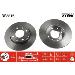 DF2815 Brake Disc TRW - Top1autovaruosad