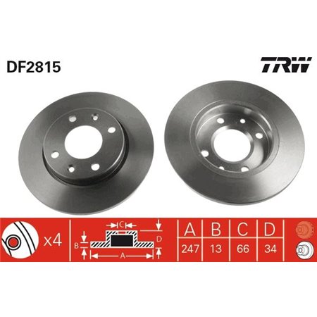 DF2815 Тормозной диск TRW