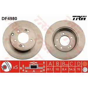 DF4980 Brake Disc TRW - Top1autovaruosad