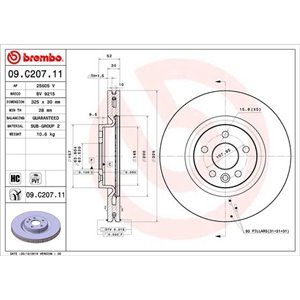 09.C207.11  Brake disc BREMBO 