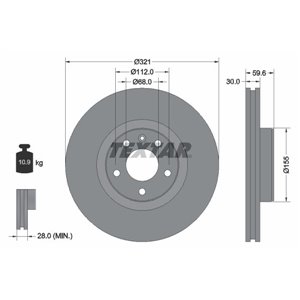 92132300 Тормозной диск TEXTAR - Top1autovaruosad