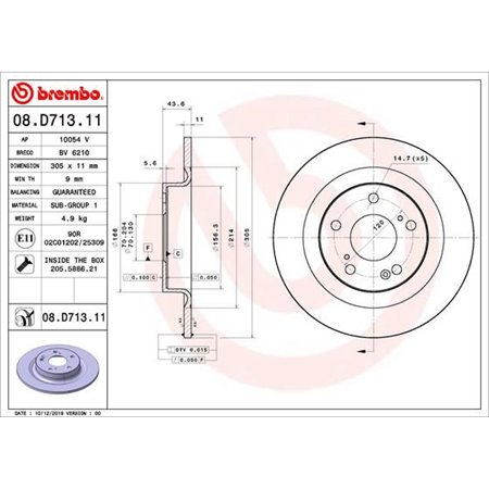 08.D713.11 Bromsskiva BREMBO