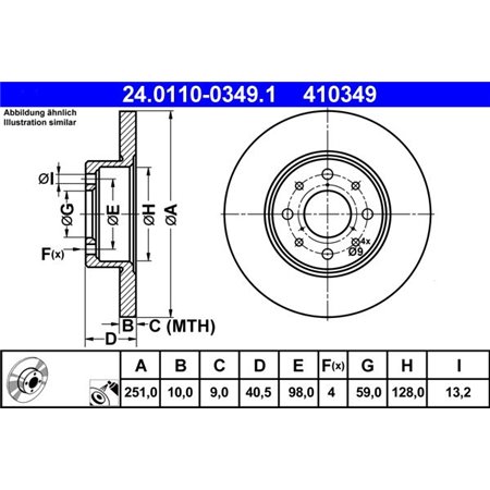 24.0110-0349.1 Тормозной диск ATE