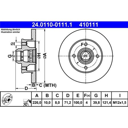 24.0110-0111.1 Brake Disc ATE