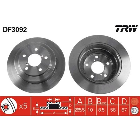 DF3092  Brake disc TRW 