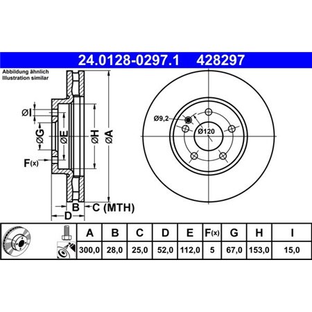 24.0128-0297.1 Brake Disc ATE