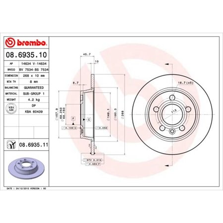 08.6935.11 Piduriketas BREMBO