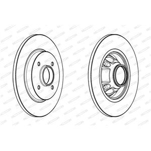 DDF1735-1  Brake disc with bearing FERODO 