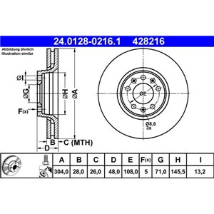 24.0128-0216.1 Тормозной диск ATE - Top1autovaruosad