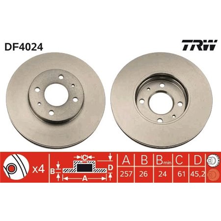 DF4024 Тормозной диск TRW