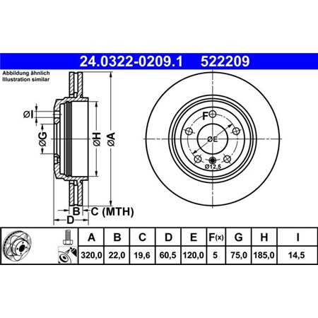 24.0322-0209.1 Brake Disc ATE