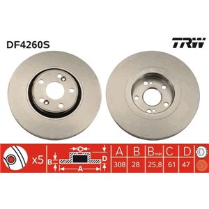DF4260S Brake Disc TRW - Top1autovaruosad