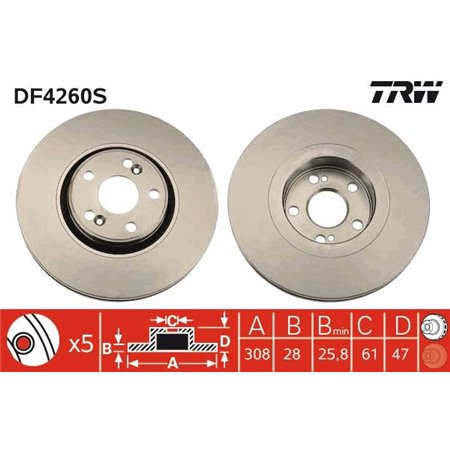 DF4260S Тормозной диск TRW     